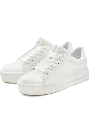 Lascana Sneakers met parels, veterschoenen, vrijetijdsschoenen, vegan