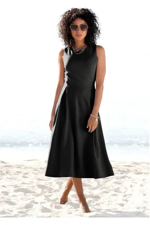 beachtime Midi-jurk , elegante jersey jurk, basis, a-lijn jurk