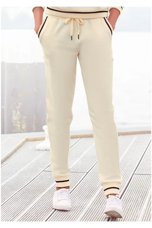 Lascana Sweatbroek met gestreepte ribboord, loungepak