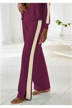 QS by s.Oliver Sweatbroek Loungebroek met contraststrepen en pipings, loungewear