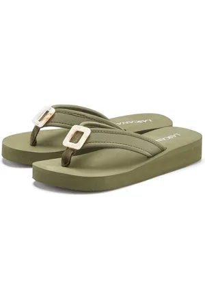 Lascana Badslippers Sandaal, pantoffel, badslipper met decoratieve applicatie VEGAN