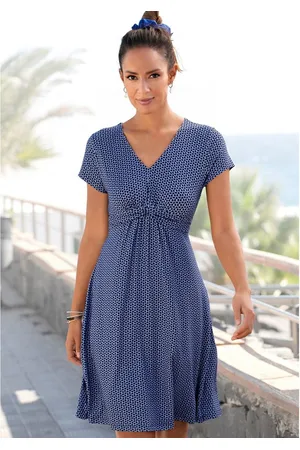 vivance collection Jerseyjurk met geometrische print, flatterende t-shirtjurk, zomerjurk