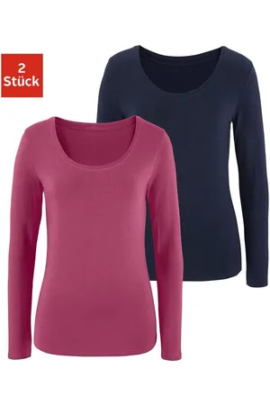 vivance collection Shirt met lange mouwen Elastische katoenkwaliteit (Set van 2)