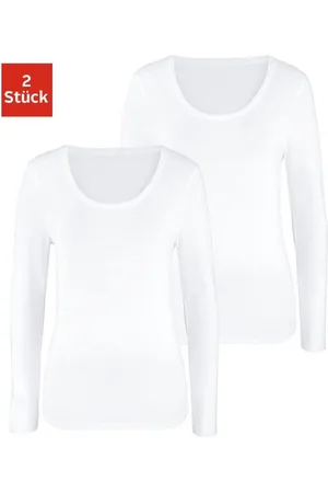 vivance collection Shirt met lange mouwen Elastische katoenkwaliteit (Set van 2)