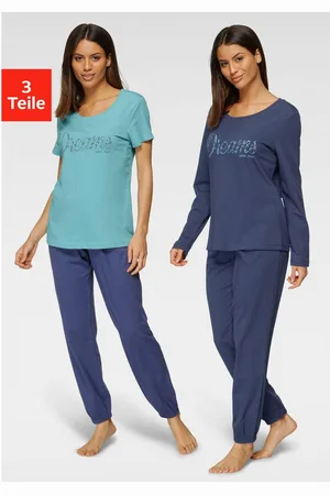 VIVANCE DREAMS Pyjama met front-opschrift (set, 3-delig)
