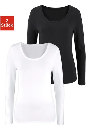 vivance collection Shirt met lange mouwen Elastische katoenkwaliteit (Set van 2)