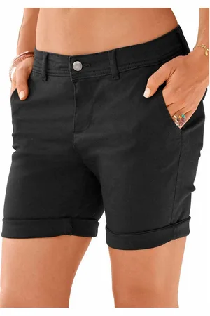 Lascana Bermuda om op te rollen, van elastisch katoen, korte broek, shorts