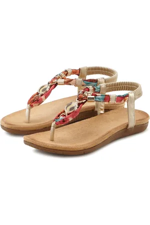 Lascana Teenslippers Sandaal met elastische banden en modieuze kleurstelling