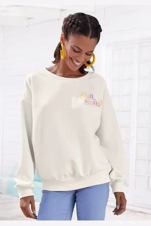 Buffalo Sweatshirt Met ribboorden met ribborde en sunshine print, loungewear