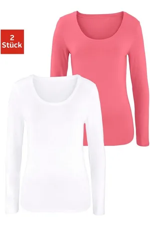 vivance collection Shirt met lange mouwen Elastische katoenkwaliteit (Set van 2)