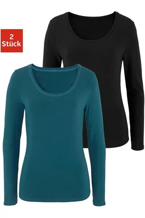 vivance collection Shirt met lange mouwen Elastische katoenkwaliteit (Set van 2)