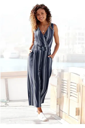 Lascana Jumpsuit in culotte-stijl van gestructureerde stof, zomerse jumpsuit met strepen