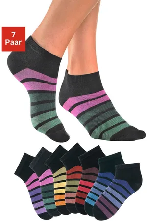 H.I.S Sneakersokken met kleurrijke horizontale strepen (set, 7 paar)
