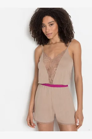 Lascana Korte jumpsuit met mooie kantdetails (set)