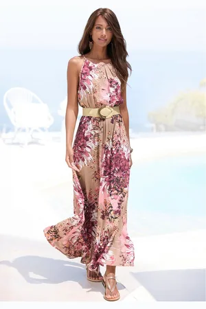 Lascana Maxi-jurk met all-over print, luchtige zomerjurk, strandjurk