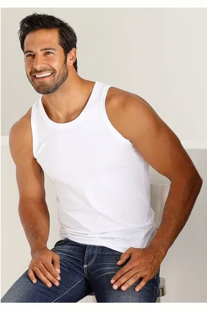 H.I.S Tanktop Onderhemd voor heren met ronde hals van katoen (set, 3-delig)