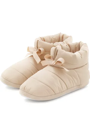 vivance collection Pantoffels voor instappen, gestikte look, pluche, slipper, pantoffel vegan
