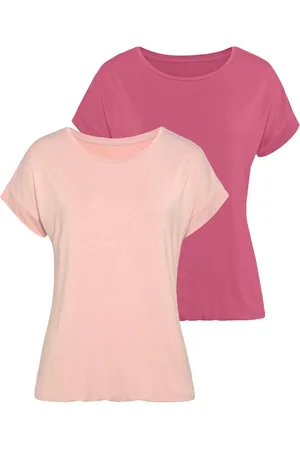 vivance collection Shirt met korte mouwen Met elastiek in de band van zachte viscose-stretch (Set van 2)