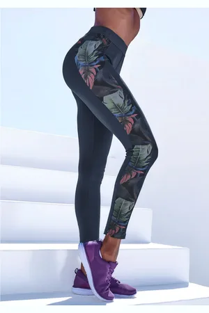 Lascana Legging met zij-florale inzetten