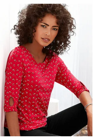 Lascana Shirt met 3/4-mouwen Met kleine cut-out onder aan de mouwen