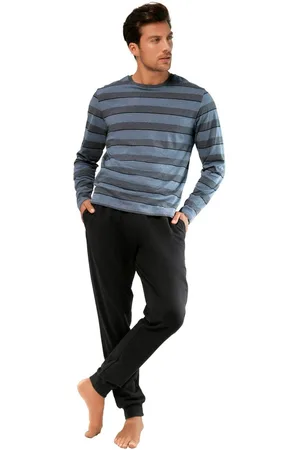 H.I.S Pyjama met luxueus gestreepte top (2-delig, 1 stuk)