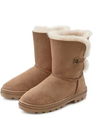 Lascana Winterlaarzen van knuffelig lamsvacht, robuuste zool, winterlaars, snowboots