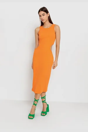 Lascana Midi-jurk van ribmateriaal