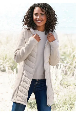 vivance collection Gewatteerde jas met tricot-fleece-mouwen