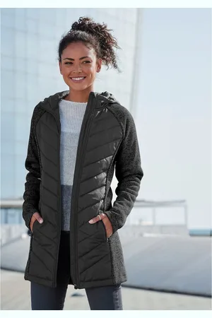 vivance collection Gewatteerde jas met tricot-fleece-mouwen