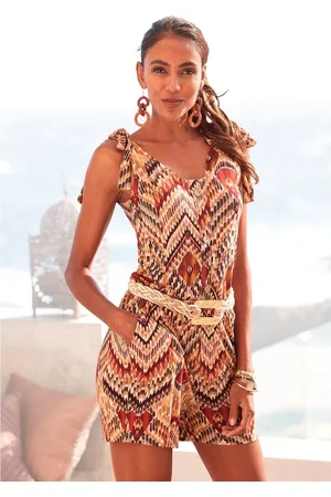 Lascana Korte jumpsuit met etnische print en zakken, zomerse jumpsuit