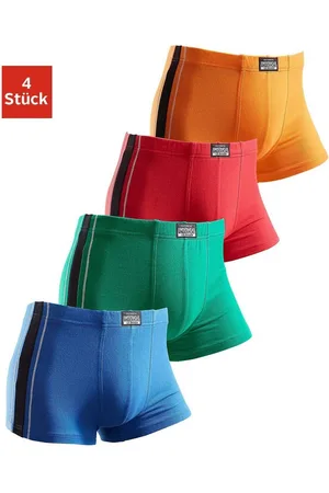 Authentic Underwear Boxershort voor heren met contrastkleurige strepen opzij (4 stuks, Set van 4)