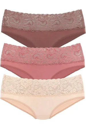 vivance collection Slip van elastische katoen met florale kant (3 stuks)