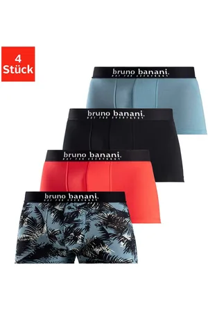 Bruno Banani Boxershort voor heren met palmprint en effen van katoenmix (4 stuks, Set van 4)