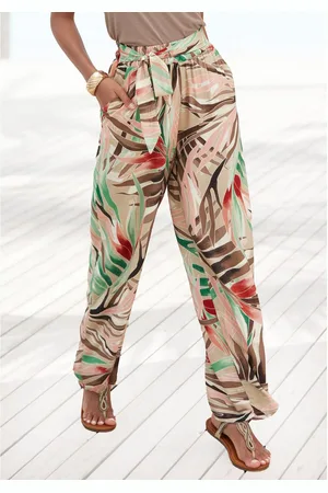 vivance collection Palazzobroek van geweven viscose met vastgebonden riem, stofbroek met zakken (Met vastgezette bindceintuur)