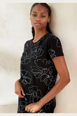 Lascana Shirt met korte mouwen -T-Shirt met bloemetjesprint, loungewear