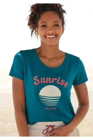 vivance collection Shirt met korte mouwen -T-Shirt T-shirt met mooie frontprint, loungewear