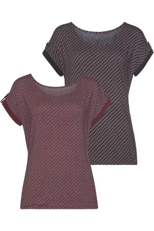 vivance collection Shirt met korte mouwen Met decoratieve mouwzoom van zachte viscose-stretch (Set van 2)