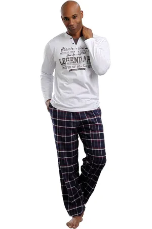 H.I.S Pyjama met flanellen broek (2-delig, 1 stuk)