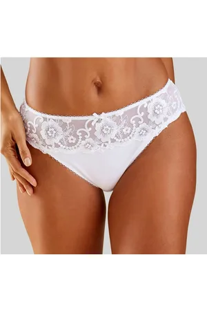 Lascana Bikinibroekje WANDA met borduurkant in bloemetjes-look