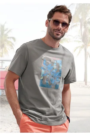 john devin T-shirt Ronde hals shirt met surf-print van 100% katoen