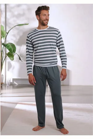 H.I.S Pyjama Pyjama met garenverfde strepen (2-delig, 1 stuk)
