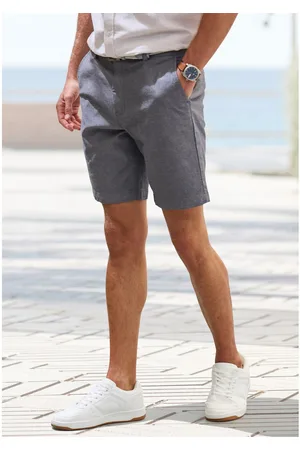 john devin Chino-short Regular fit Oxford shorts van elastische katoen