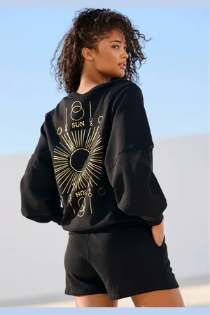 Buffalo Sweatshirt Loungetop met grote rugprint - met glanseffect, loungewear