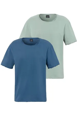 john devin T-shirt Relaxed fit, korte mouwen, vrijetijdsshirt met ronde hals van 100% katoen (set, 2)