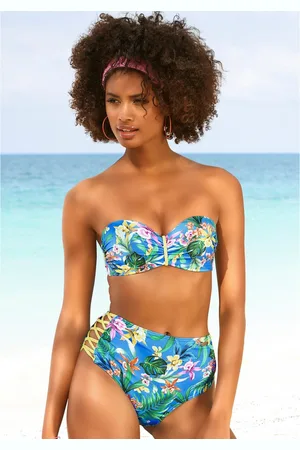 Venice Beach Bikinibroekje Hanni met tropische print en gele details
