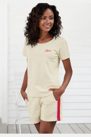 vivance collection Shirt met korte mouwen -T-Shirt T-shirt met borduursel, loungewear