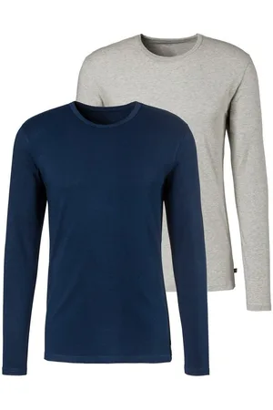 H.I.S Shirt met lange mouwen Dubbelpack onderhemd van katoenmix (2-delig, Set van 2)