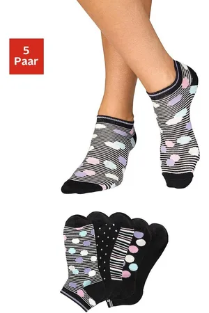 Bench Sneakersokken gestreept en gestippeld (set, 5 paar)