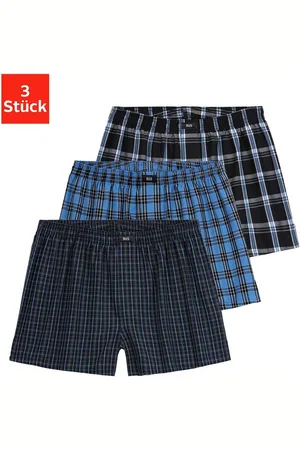 H.I.S Geweven boxershort met verschillende ruitmotieven (set, 3 stuks)