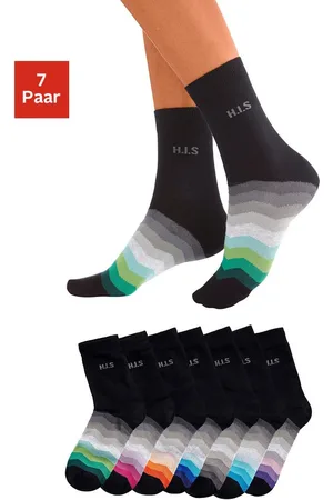 H.I.S Basic sokken met zwarte schacht (set, 7 paar)